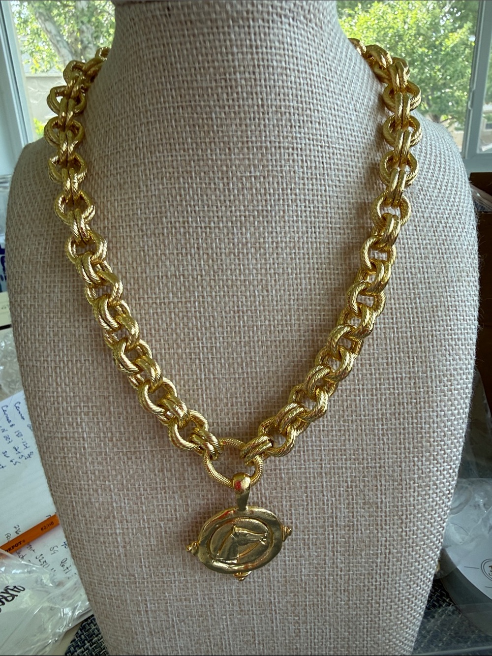 Gold-Tone Rope Link Pendant Necklace - Women Jewelry